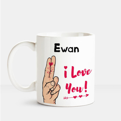 

Huppme I Love you Ewan printed personalized coffee mug Ceramic Mug(350 ml), Multicolor