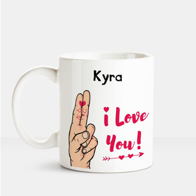 

Huppme I Love you Kyra printed personalized coffee mug Ceramic Mug(350 ml), Multicolor