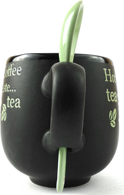 

JIVIANA CAPUCCINO COFFEE MUG BLACK N GREEN Ceramic Mug(350 ml), Black;green