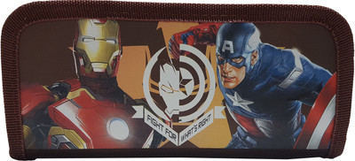

Mcnt captain america cartoon Art Canvas Pencil Box(Set of 1, Brown)