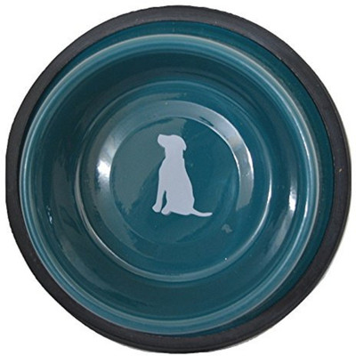 

Foodie Puppies High Quality Stainless Steel Printed Dog Food Bowl - Medium (Dark Green) Round Steel Pet Bowl(900 ml Blue)
