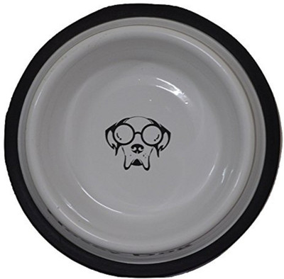 

Foodie Puppies High Quality Stainless Steel Printed Dog Food Bowl - Medium (Nosey Dog) Round Steel Pet Bowl(900 ml White)
