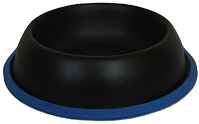 

Foodie Puppies High Quality Stainless Steel Printed Dog Food Bowl - Medium (Blue Ring Black Base) Round Steel Pet Bowl(900 ml Black, Blue)