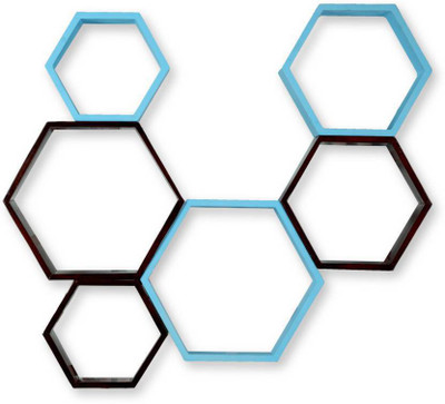 

VAS Collection Home MDF Wall Shelf(Number of Shelves - 6, Brown, Blue)