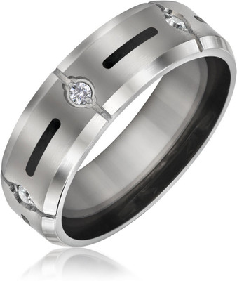 

Bling Jewelry Sterling Silver Cubic Zirconia Titanium Plated Ring