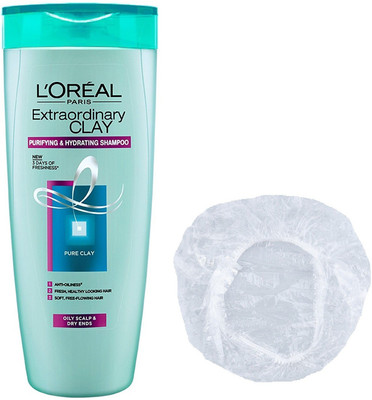 

L'Oreal Extraordinary Clay Purifying & Hydrating shampoo with Shower Cap(175 ml)