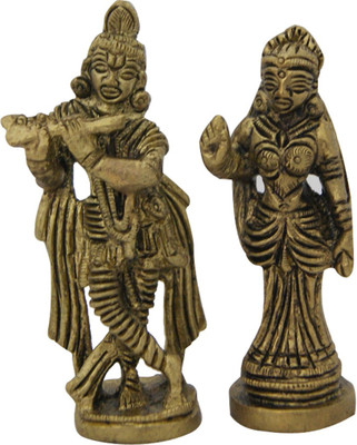 

DivyaMantra Hindu God Radha Krishna Idol Sculpture Statue Murti Decorative Showpiece - 7 cm(Alloy, Multicolor)