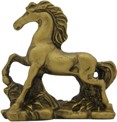 

DivyaMantra Feng Shui Horse For Wealth Decorative Showpiece - 7 cm(Polyresin, Yellow)