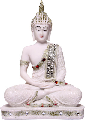 

Heeran Art Vastu Fangshui Religious Idol of Lord Gautama Buddha Statue Decorative Showpiece - 24 cm(Microfibre, White)
