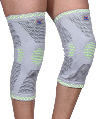 

Alex Hi-Tech Elastic with Hinges & Gel (3D knee Cap) Medium Knee Support, Grey;green