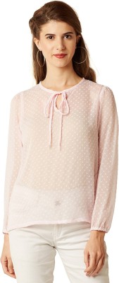 Miss Chase Casual Full Sleeve Solid Women Pink Top