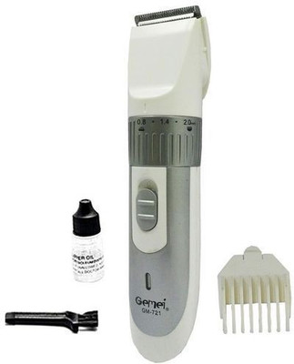 Gemei GM - 721 Hair Clipper trimmer shaver With Adjustable Size Fader Shaver For Men Runtime: 30 min Trimmer for Men(Silver)