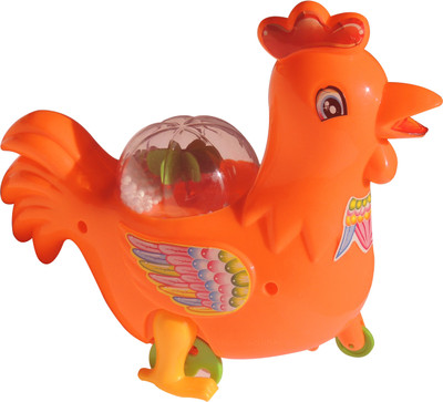 

Funrally Hen Moving Toy Car(Orange, Green), Green;orange