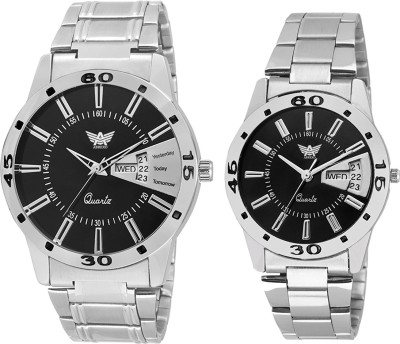 Abrexo Abx1157-Black-Couple Exclusive Formal Stylish Designer Combo Day and date Series Watch  - For Men & Women   Watches  (Abrexo)