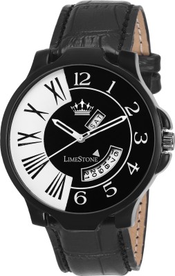 LimeStone LS2675 Free Size Day and Date Functioning Watch  - For Men   Watches  (LimeStone)