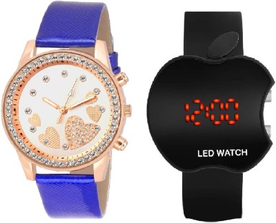 COSMIC BLACK LED WITH QUEEN OF HEARTSSOOMS SL-0068 BLUE STRAP SUPER BEAUTIFUL LADIES PARTY WEAR Watch  - For Women   Watches  (COSMIC)