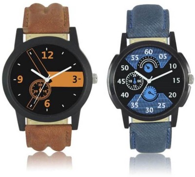 FASHION POOL LOREM MENS MOST STYLISH & UNIQUE ROUND DIAL BLACK & ORANGE COLOR DIAL GRAPHICS COMBO WITH MOST PERFECT BLACK & BLUE COLOR WATCH WITH TRENDY & COOL DESIGNER WEAR BLUE & BROWN COLOR LEATHER BELT WATCH FOR PROFESSIONAL & PARTY WEAR WATCH FOR FESTIVAL & FORMAL COLLECTION Watch  - For Boys   Watches  (FASHION POOL)