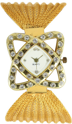 

SVM Branded New Arrival Designer Golden Bracelet Analog Watch - For Women