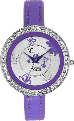 Youth Club PPL-159 FLORAL STUDDED BIG DIAL Watch  - For Girls   Watches  (Youth Club)