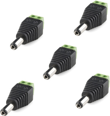 

ReTrack SET OF 5PC Screw Fastening Type Male DC Power Plug-Connector (Barrel Jack to Bare Wires) Pin Connector Wire Connector(Green, Pack of 5)