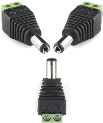 

ReTrack SET OF 3PC Screw Fastening Type Male DC Power Plug-Connector (Barrel Jack to Bare Wires) Pin Connector Wire Connector(Green, Pack of 3)