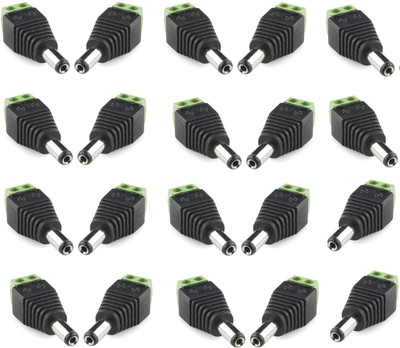

ReTrack SET OF 20PC Screw Fastening Type Male DC Power Plug-Connector (Barrel Jack to Bare Wires) Pin Connector Wire Connector(Green, Pack of 20)