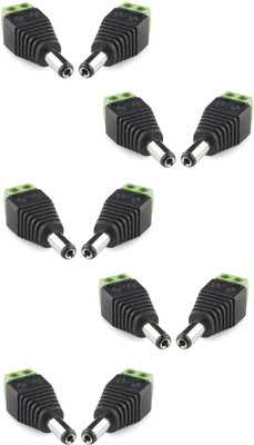 

ReTrack SET OF 10PC Screw Fastening Type Male DC Power Plug-Connector (Barrel Jack to Bare Wires) Pin Connector Wire Connector(Green, Pack of 10)