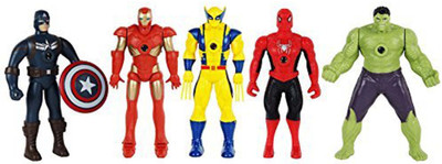 

Bonkerz Avengers Action figures - Set Of 5 With Projection Light In Chest(Multicolor)