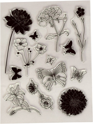 

Vardhman Clear Rubber stamp Big Size ,Rose Design,used in textile & block printing, card & scarpbook making