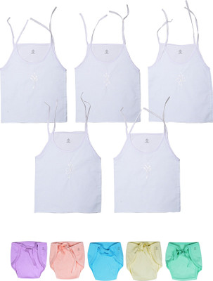 

Sathiyas White Jabla with Nappies(White)