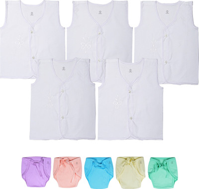 

Sathiyas White Jabla with Nappies(White)