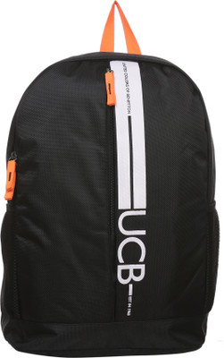 

United Colors of Benetton Striper Print 17 L Backpack(Black)