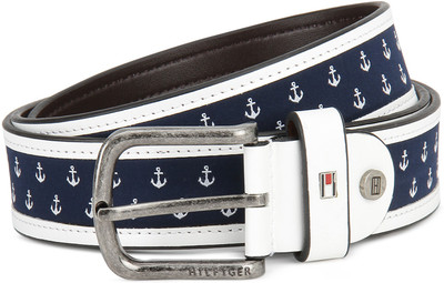 

Tommy Hilfiger Men Casual White, Blue Genuine Leather Belt