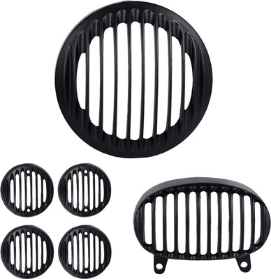 

Autofy Combo of Heavy Metal Headlight Grill, Indicator Grill Set and Tail Light Grill for Bajaj-Avenger Bike Headlight Grill(Black)
