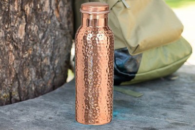 KUBER INDUSTRIES Hammered Lacqour Coated Leak Proof Pure Copper Bottle 1000 ML Handmade, Ayurveda and Yoga Bottle with Medicinal Benefits-Copper109 1000 ml Bottle(Pack of 1, Brown, Copper)