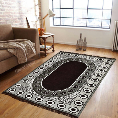 Shreejee Brown Chenille Carpet(5 ft,  X 7 ft, Rectangle)