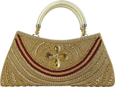 

X-WELL Casual Gold, Maroon Clutch
