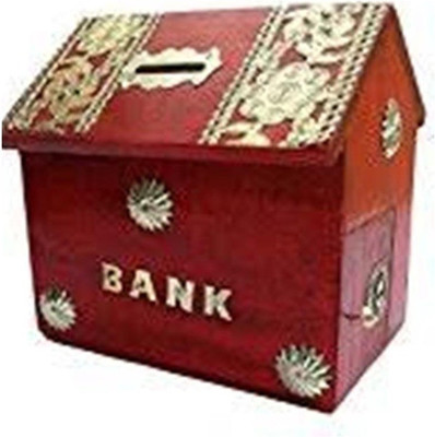 Sublime Arts Golden work Coin Bank(Maroon)