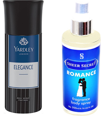 

YARDLEY ELEGANCE 150 ML with SHEER SECRET ROMANCE 200 ML(Set of 2)