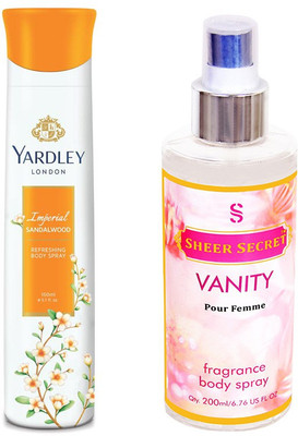 

YARDLEY SANDALWOOD 150 ML with SHEER SECRET VANITY WOMEN 200 ML(Set of 2)