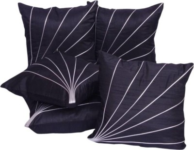 Desi Hault Abstract Cushions Cover(Pack of 5, 40 cm*40 cm, Black)