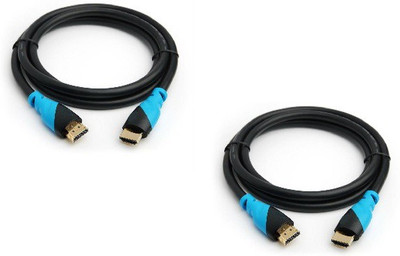 

Qthreee Set of 1.5 + 3 Meter High Speed Ultra Flexible HDMI Cable(Black, Blue)