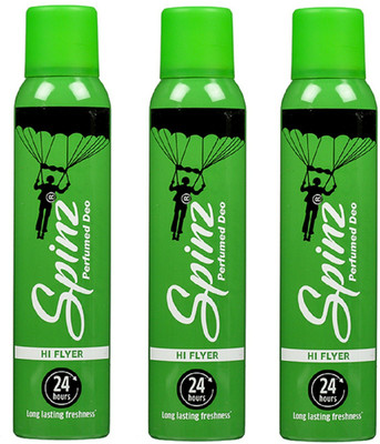 Spinz Hi-Flyer Deodorant Body Spray Pack of 3 Combo (150ML each) Deodorant Spray - For Women(450 ml, Pack of 3)