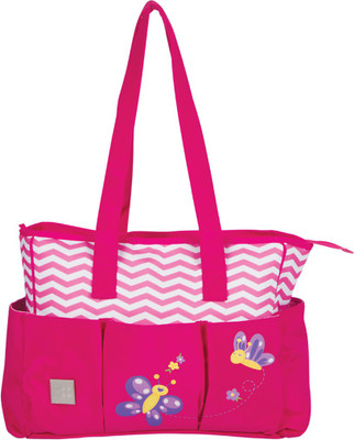

MeeMee Multipurpose Diaper Bag With Bottle Warmer & Changing Mat (Pink) Nursery Bag(Pink)