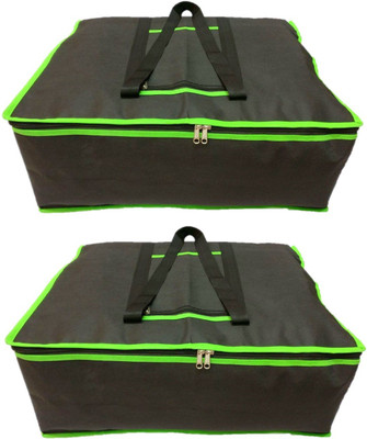 

Addyz Plain Pack of 2 Quilt blankets bed-sheets cover Multipurpose Large Travel Bag(Black)
