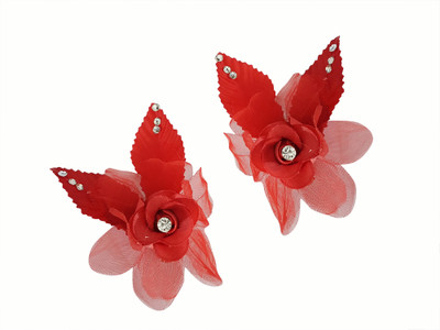 

Confidence Hair Flower Clip and Pin Brooch For Women, Girls Hair Pin(Red)