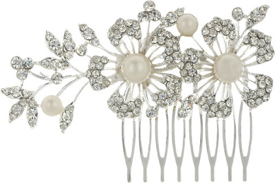 

prita Prita's Floral Funky Fashionable Stone Hair Clip Hair Clip(Silver)