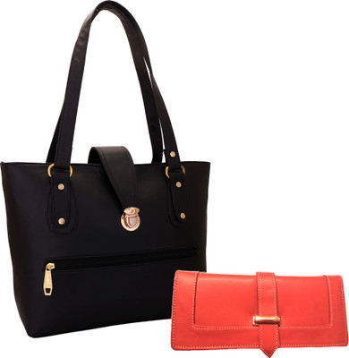 

Lady bar Hand-held Bag(Black, Red)