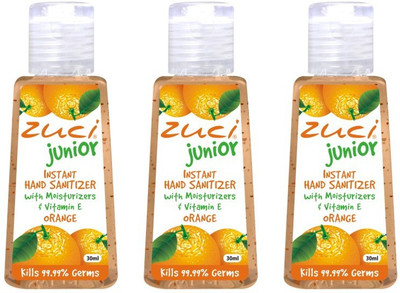 Zuci Orange Hand Sanitizer 30ml(30 ml, Bottle, Pack of 3)