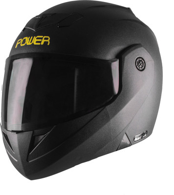 

Autofy Power with Tinted Scratch Resistant Visor Motorbike Helmet(Matte Black